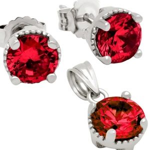 January BIRTHSTONE CZ PENDANT AND EARRINGS